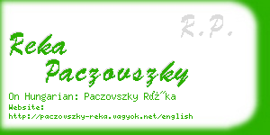 reka paczovszky business card